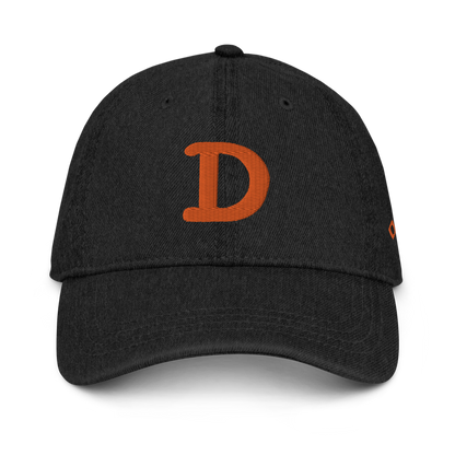 Detroit 'Old French D' Denim Baseball Cap (w/ Side Design) | Orange Embroidery