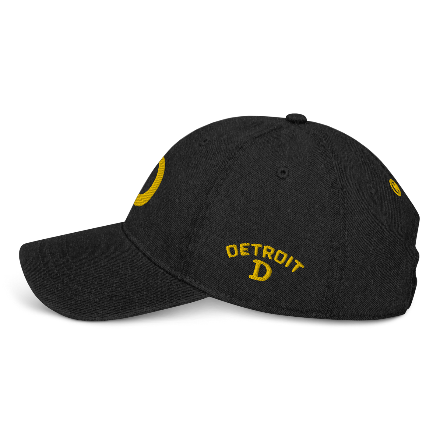 Detroit 'Old French D' Denim Baseball Cap (w/ Side Design) | Gold Embroidery