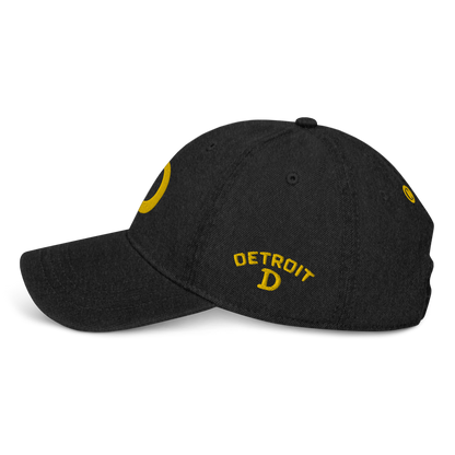 Detroit 'Old French D' Denim Baseball Cap (w/ Side Design) | Gold Embroidery