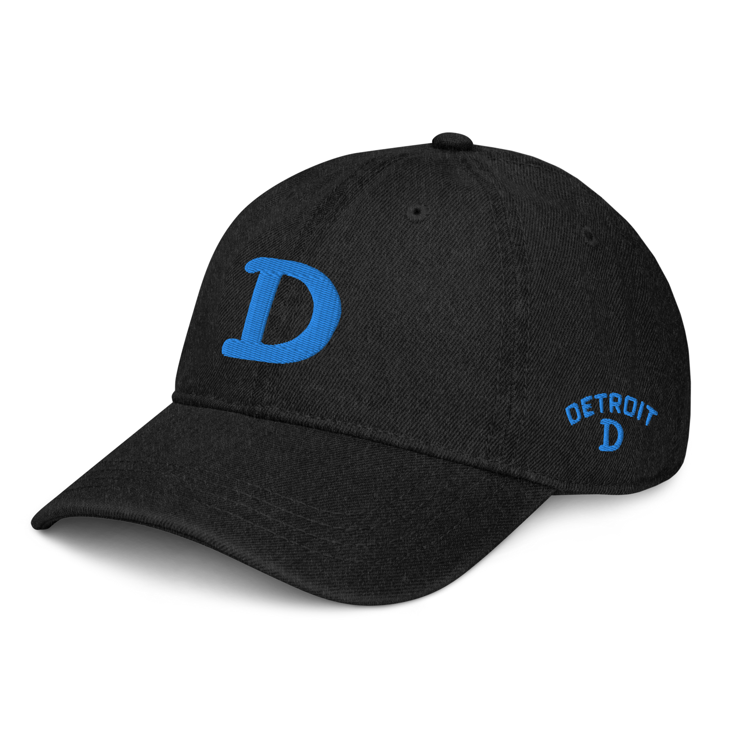 Detroit 'Old French D' Denim Baseball Cap | Azure Embroidery