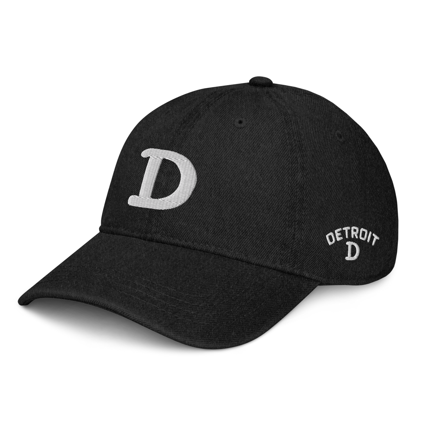 Detroit 'Old French D' Denim Baseball Cap (w/ Side Design)