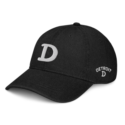 Detroit 'Old French D' Denim Baseball Cap (w/ Side Design)