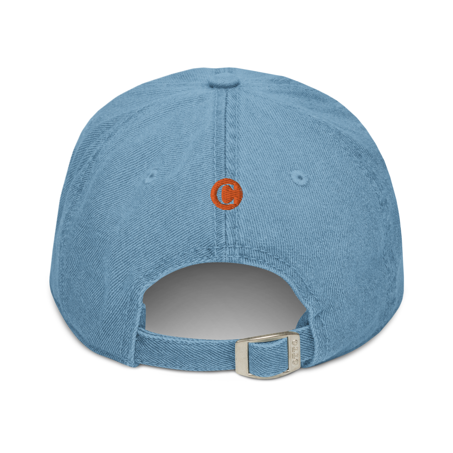 Detroit 'Old French D' Denim Baseball Cap (w/ Side Design) | Orange Embroidery