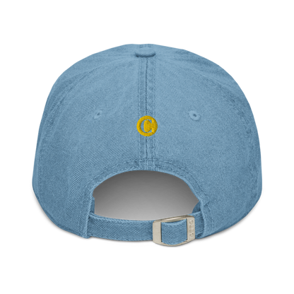 Detroit 'Old French D' Denim Baseball Cap (w/ Side Design) | Gold Embroidery