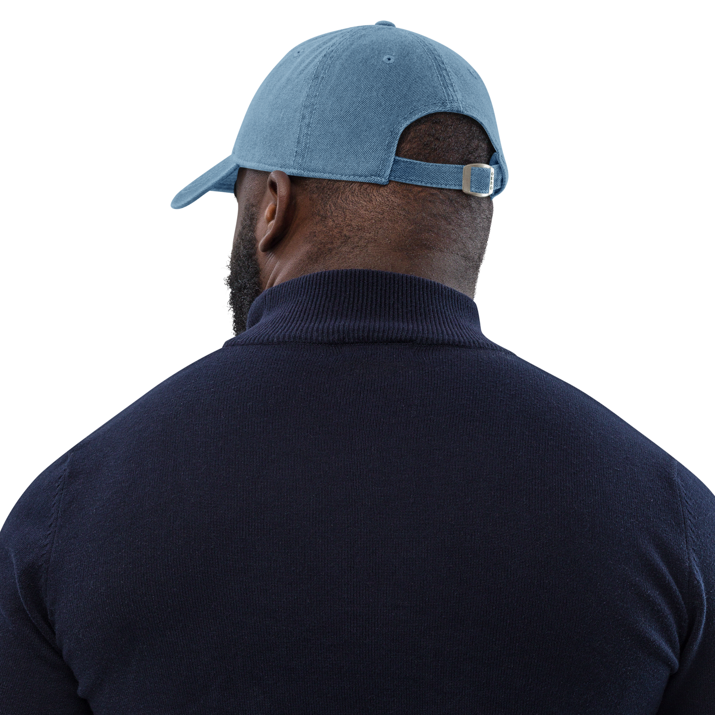 Michigan Upper Peninsula Denim Baseball Cap (w/ Orange UP Outline)