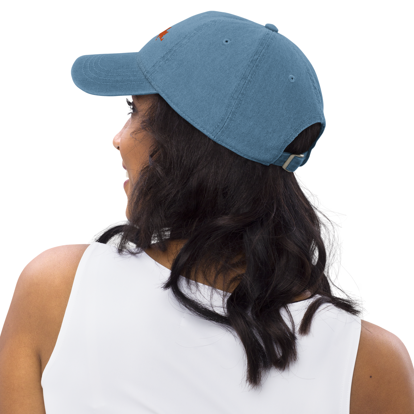 Michigan Upper Peninsula Denim Baseball Cap (w/ Orange UP Outline)