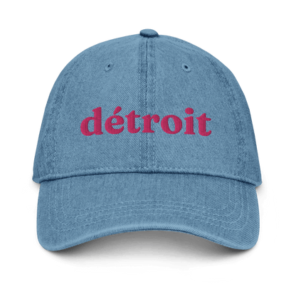 'Détroit' Denim Baseball Cap | Pink Embroidery - Circumspice Michigan