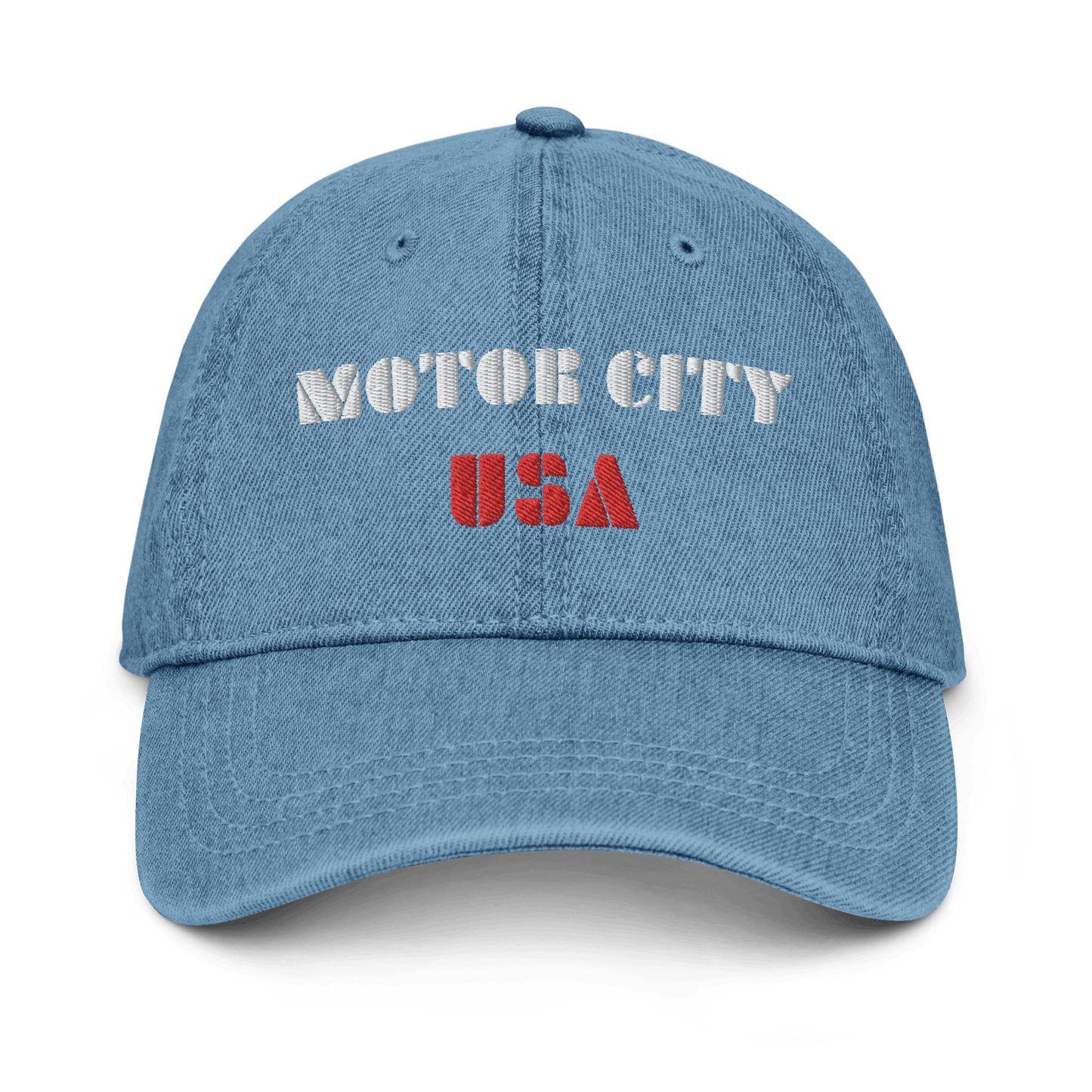 'Motor City USA' Denim Baseball Cap - Circumspice Michigan