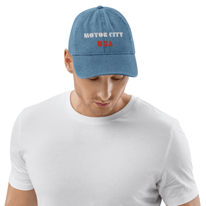 'Motor City USA' Denim Baseball Cap - Circumspice Michigan