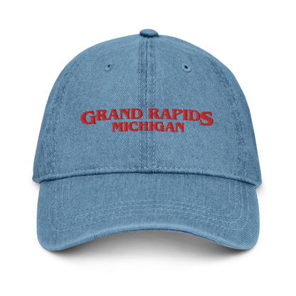 'Grand Rapids Michigan' Denim Baseball Cap (1980s Drama Parody)