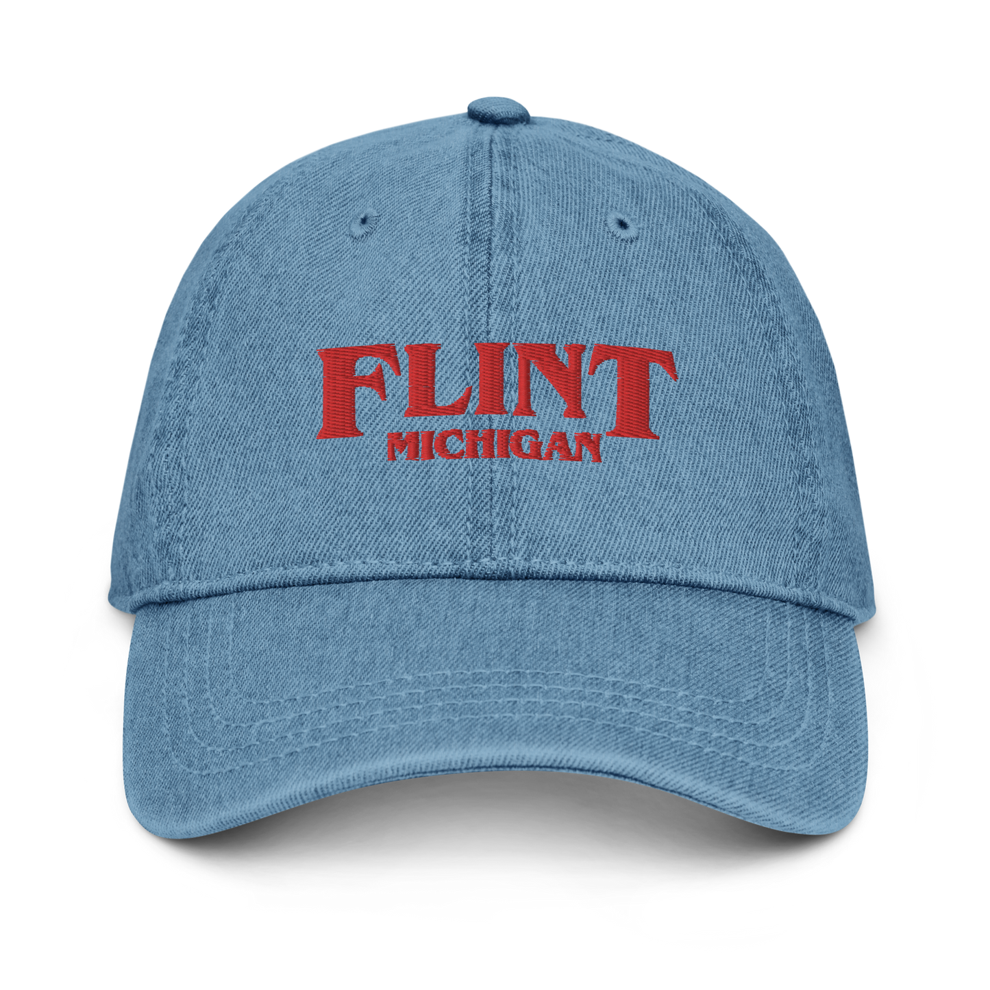 'Flint Michigan' Denim Baseball Cap (1980s Drama Parody)