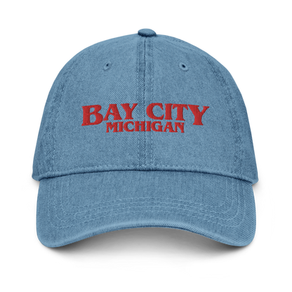 'Bay City Michigan' Denim Baseball Cap (1980s Drama Parody)