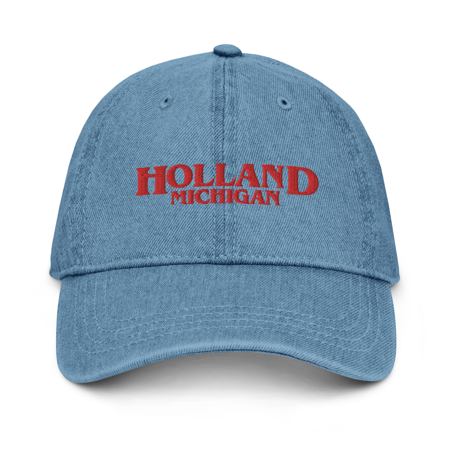 'Holland Michigan' Denim Baseball Cap (1980s Drama Parody)