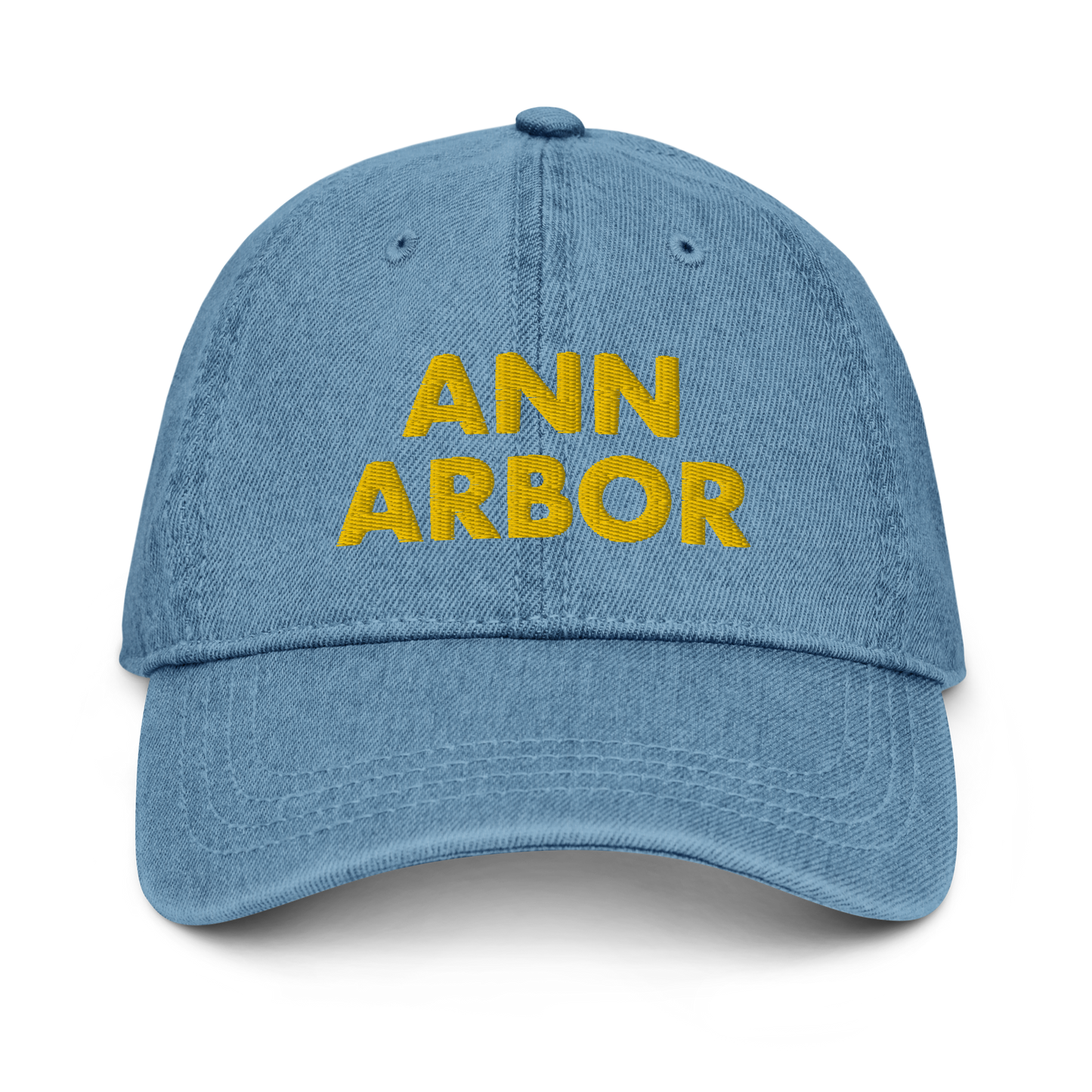 'Ann Arbor' Denim Baseball Cap (Gold Embroidery)