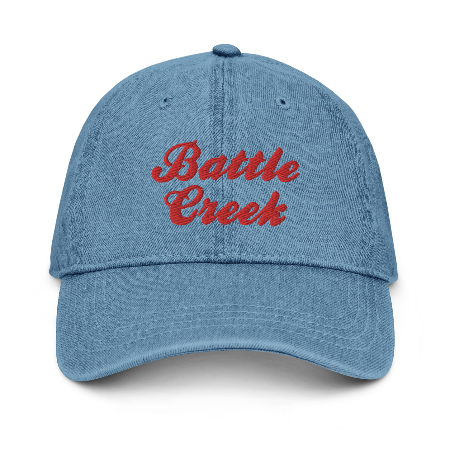 'Battle Creek' Denim Baseball Cap (Breakfast Cereal Parody)