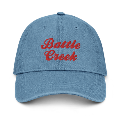 'Battle Creek' Denim Baseball Cap (Breakfast Cereal Parody)