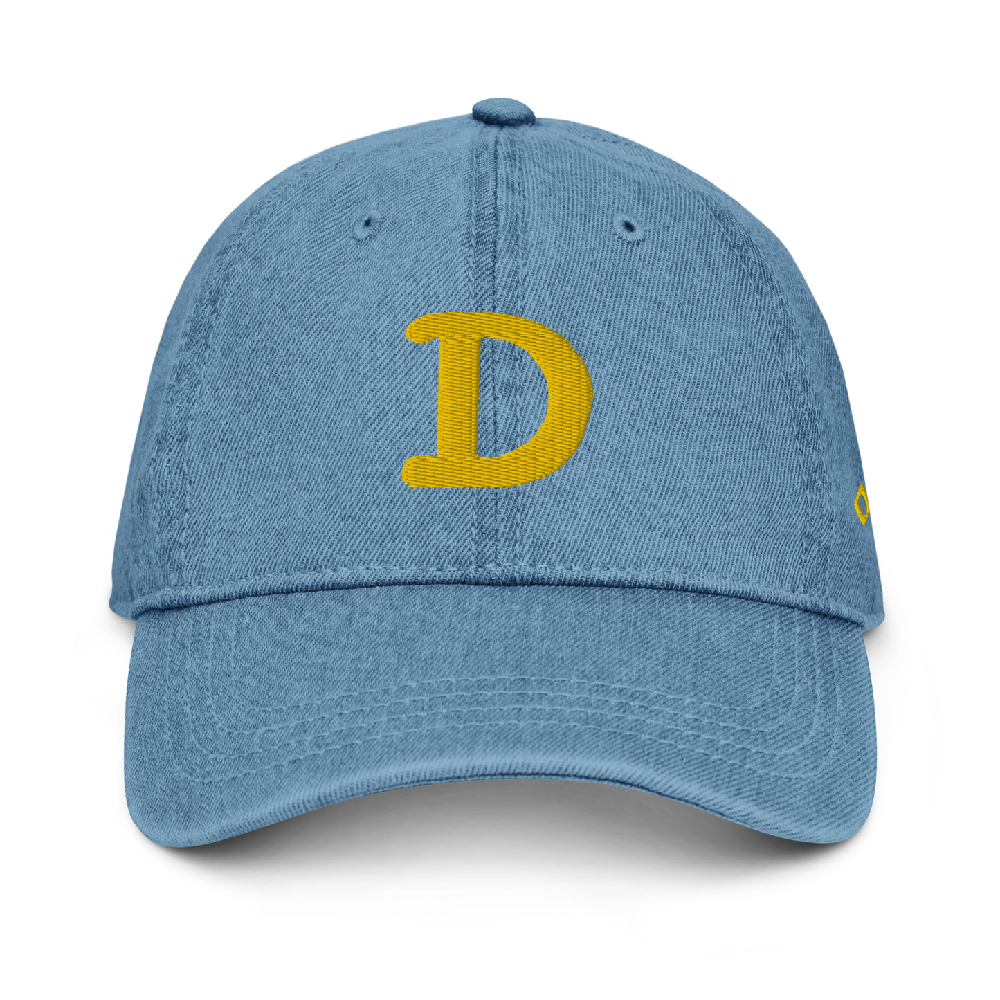 Detroit 'Old French D' Denim Baseball Cap (w/ Side Design) | Gold Embroidery