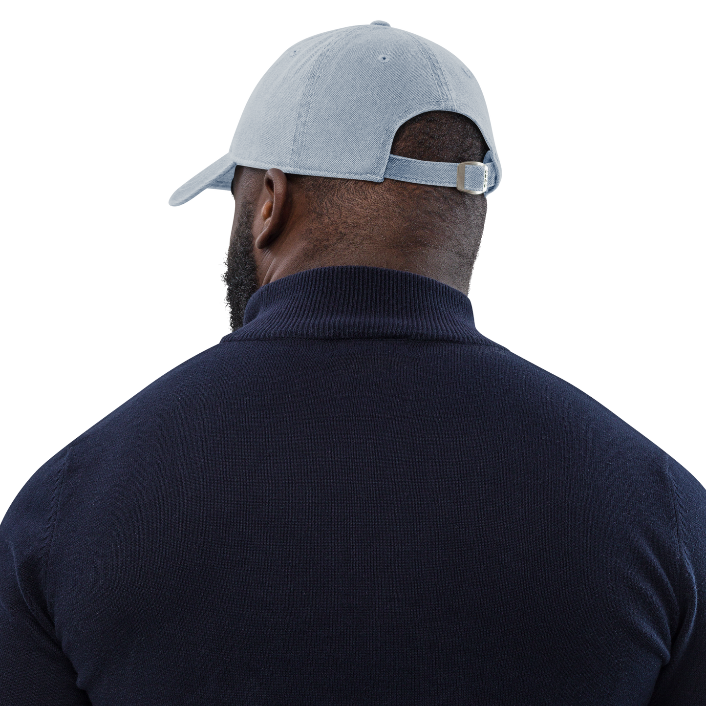 'Muskegon Michigan' Denim Baseball Cap (w/ Michigan Outline)