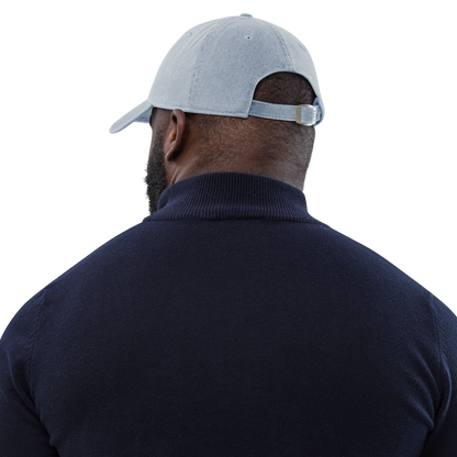 'Muskegon Michigan' Denim Baseball Cap (w/ Michigan Outline)