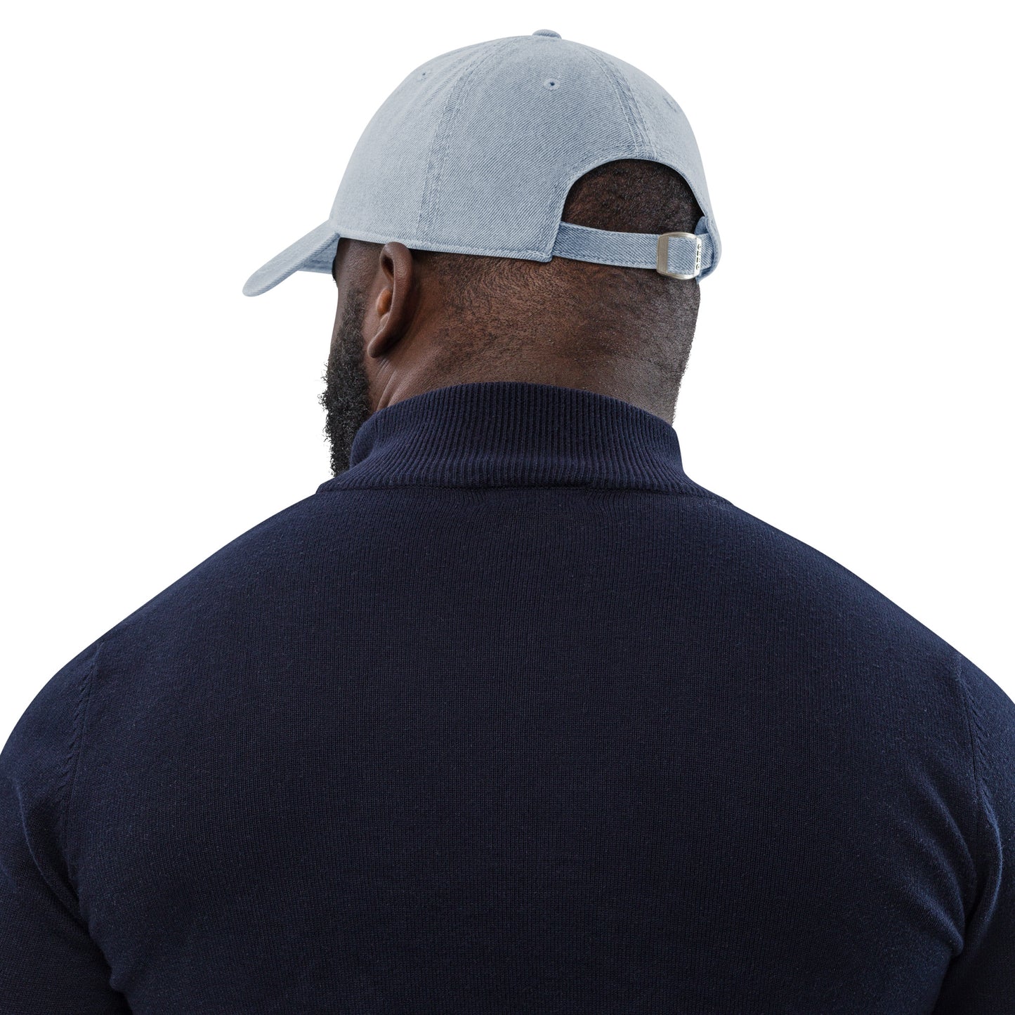 'Detroit Michigan' Denim Baseball Cap (w/ Michigan Outline)