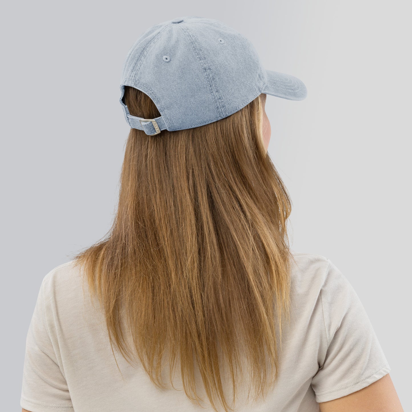 'Detroit Michigan' Denim Baseball Cap (w/ Michigan Outline)