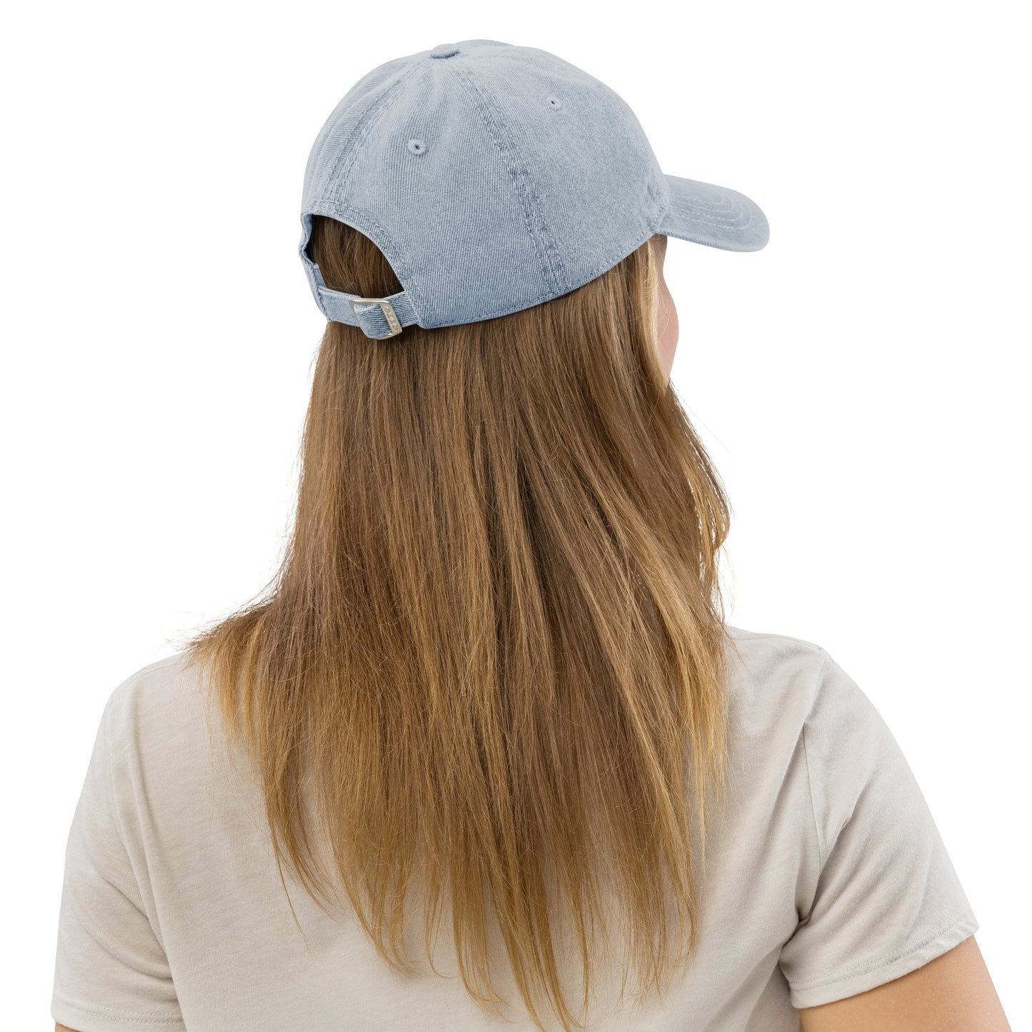 'Detroit Michigan' Denim Baseball Cap (w/ Michigan Outline)