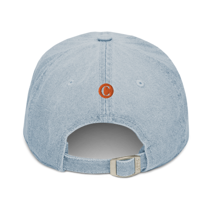 Detroit 'Old French D' Denim Baseball Cap (w/ Side Design) | Orange Embroidery