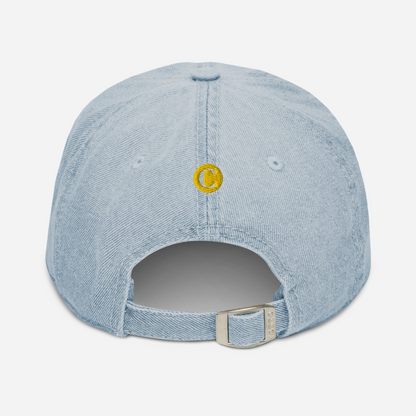 Detroit 'Old French D' Denim Baseball Cap (w/ Side Design) | Gold Embroidery