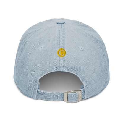 Detroit 'Old French D' Denim Baseball Cap (w/ Side Design) | Gold Embroidery