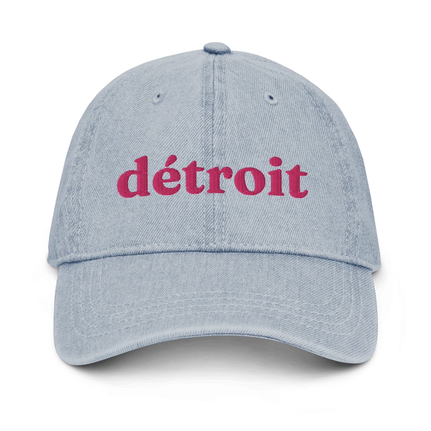 'Détroit' Denim Baseball Cap | Pink Embroidery - Circumspice Michigan