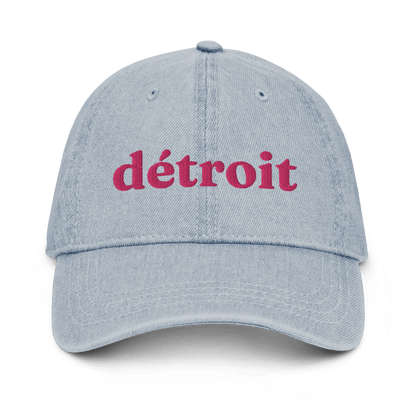 'Détroit' Denim Baseball Cap | Pink Embroidery - Circumspice Michigan