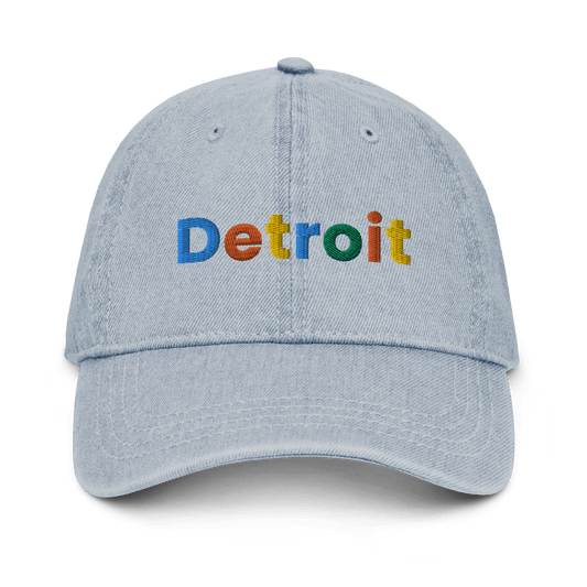 'Detroit' Denim Baseball Cap (Search Engine Parody) - Circumspice Michigan