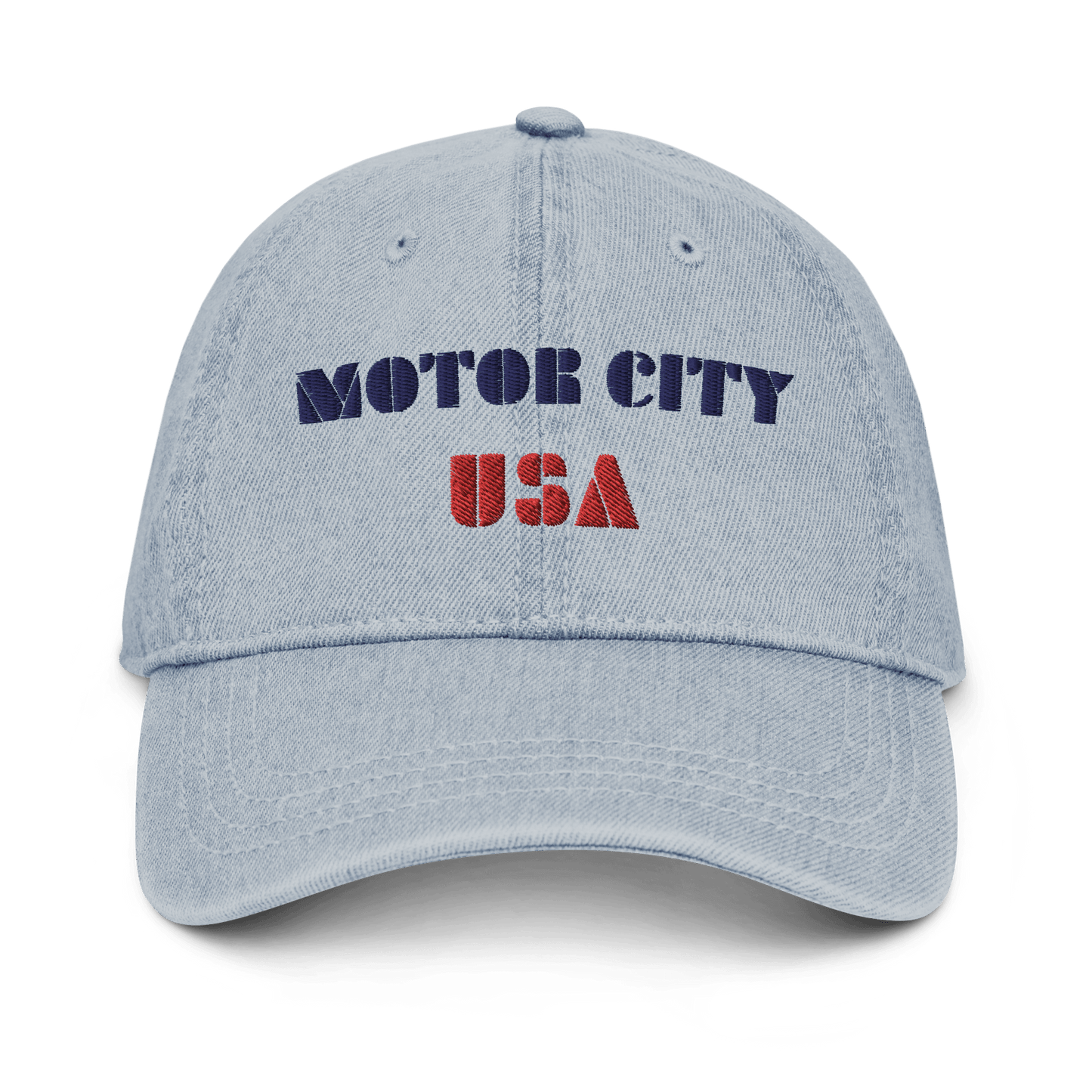 'Motor City USA' Denim Baseball Cap - Circumspice Michigan