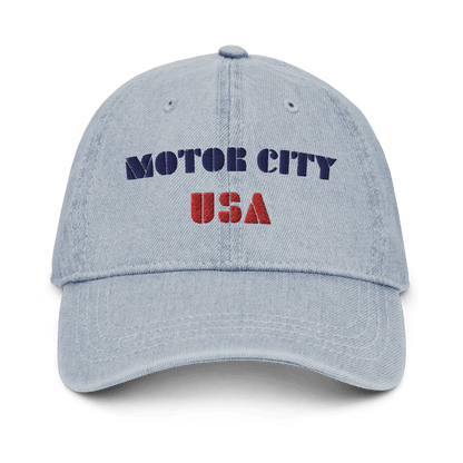 'Motor City USA' Denim Baseball Cap - Circumspice Michigan