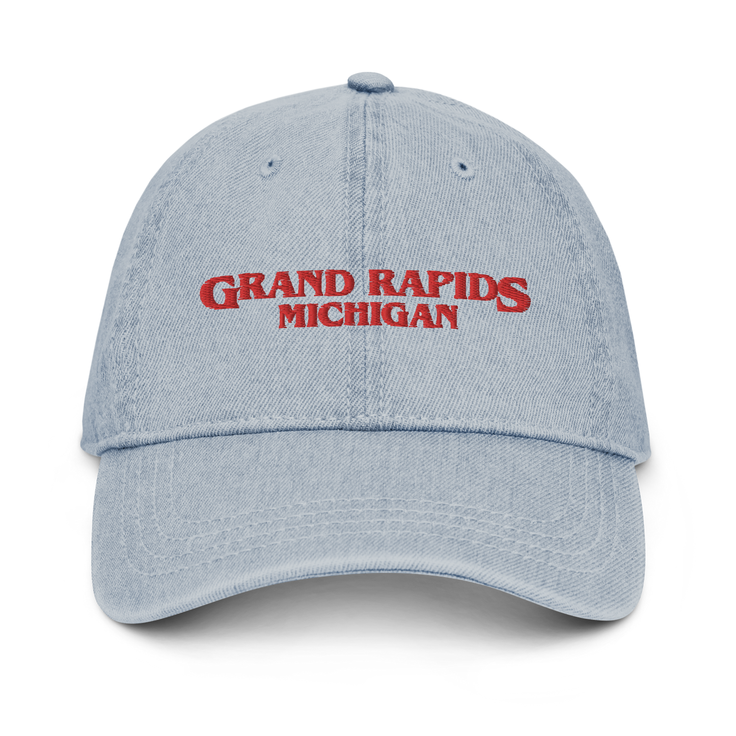 'Grand Rapids Michigan' Denim Baseball Cap (1980s Drama Parody)