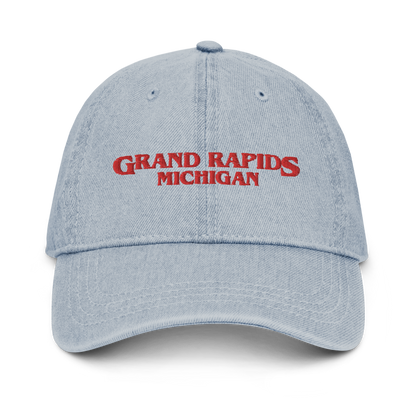 'Grand Rapids Michigan' Denim Baseball Cap (1980s Drama Parody)