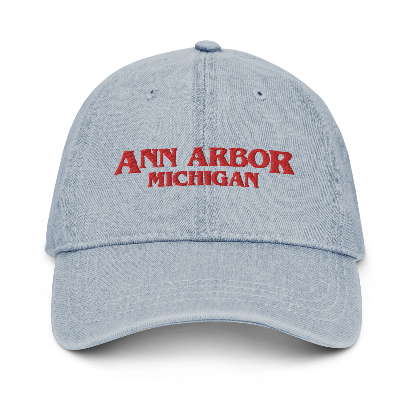 'Ann Arbor Michigan' Denim Baseball Cap (1980s Drama Parody)