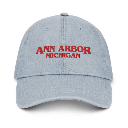 'Ann Arbor Michigan' Denim Baseball Cap (1980s Drama Parody)