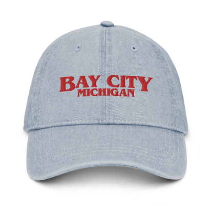 'Bay City Michigan' Denim Baseball Cap (1980s Drama Parody)