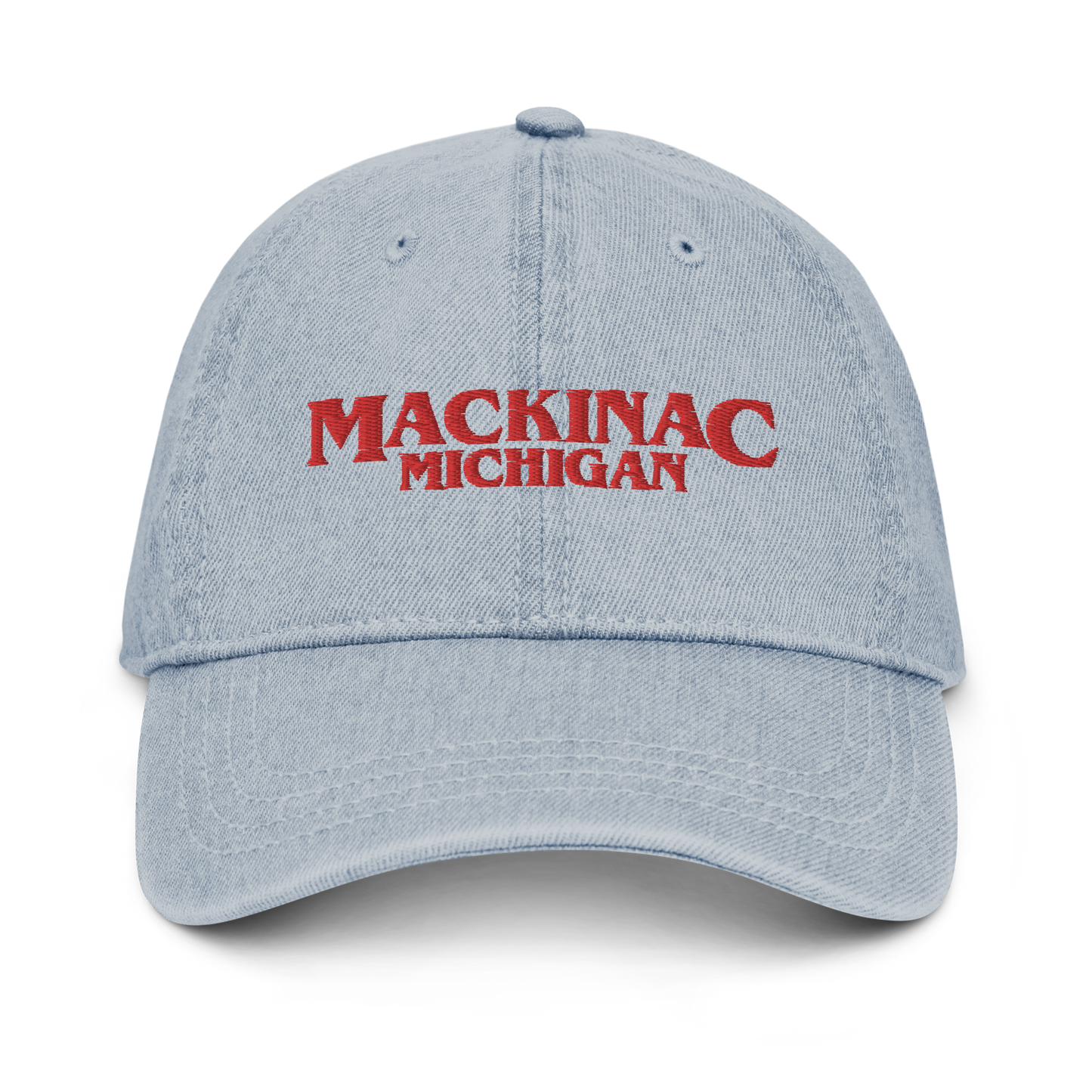 'Mackinac Michigan' Denim Baseball Cap (1980s Drama Parody)