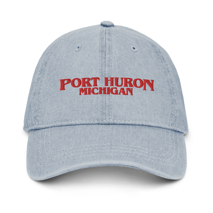 'Port Huron Michigan' Denim Baseball Cap (1980s Drama Parody)