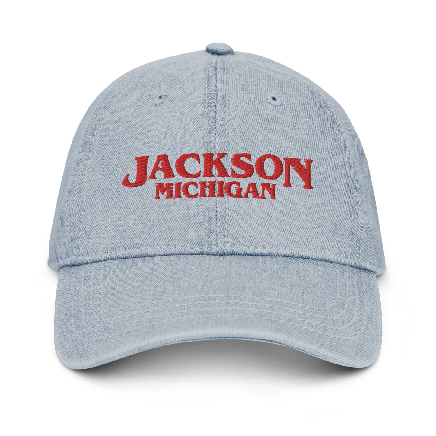 'Jackson Michigan' Denim Baseball Cap (1980s Drama Parody)