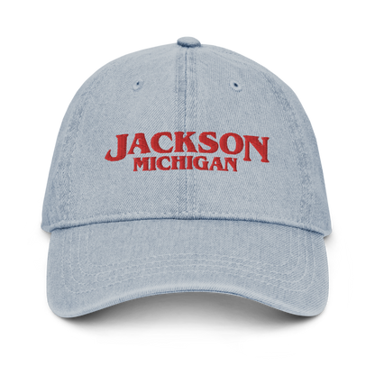 'Jackson Michigan' Denim Baseball Cap (1980s Drama Parody)