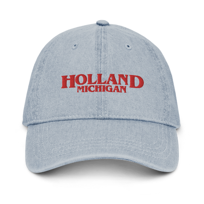 'Holland Michigan' Denim Baseball Cap (1980s Drama Parody)