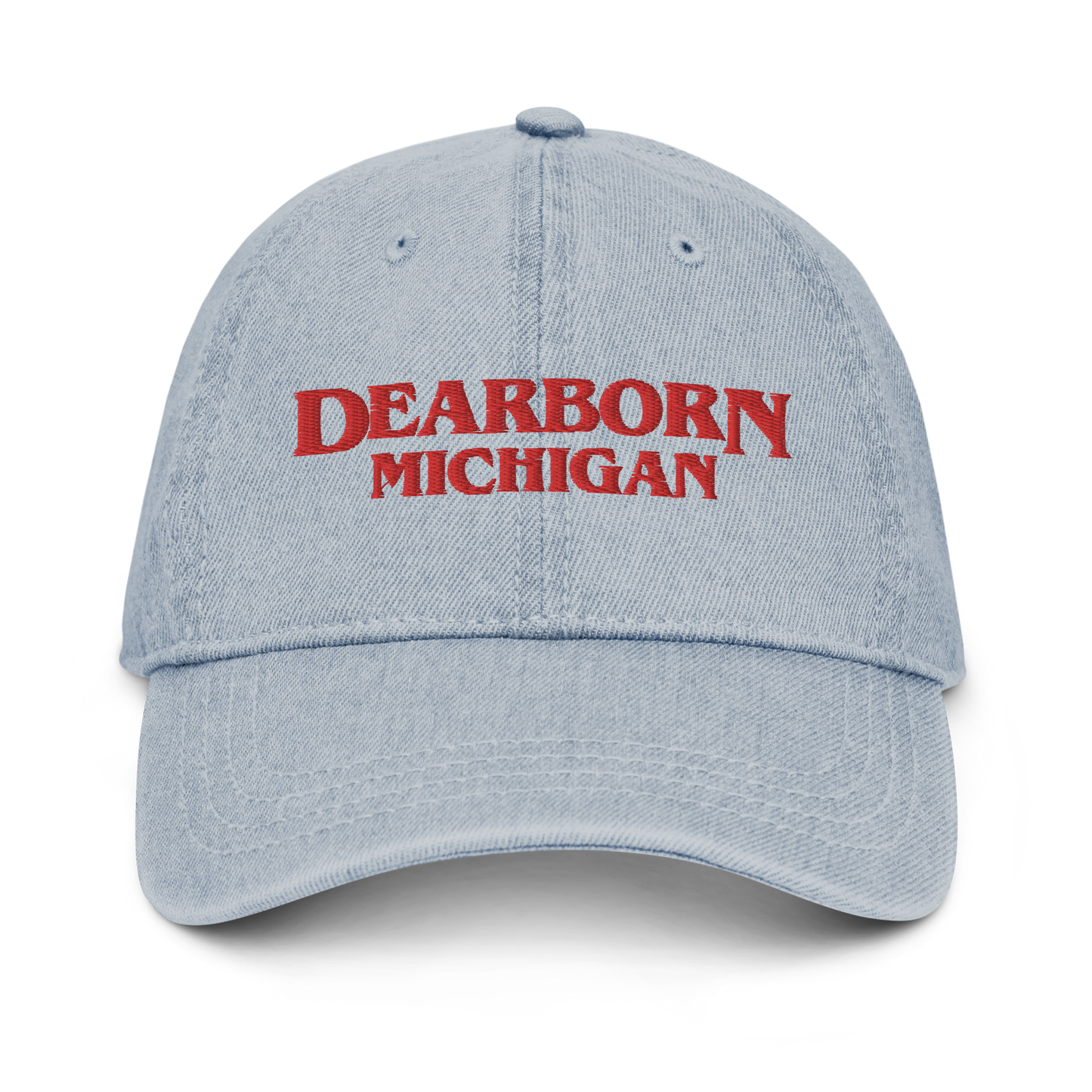 'Dearborn Michigan' Denim Baseball Cap (1980s Drama Parody)