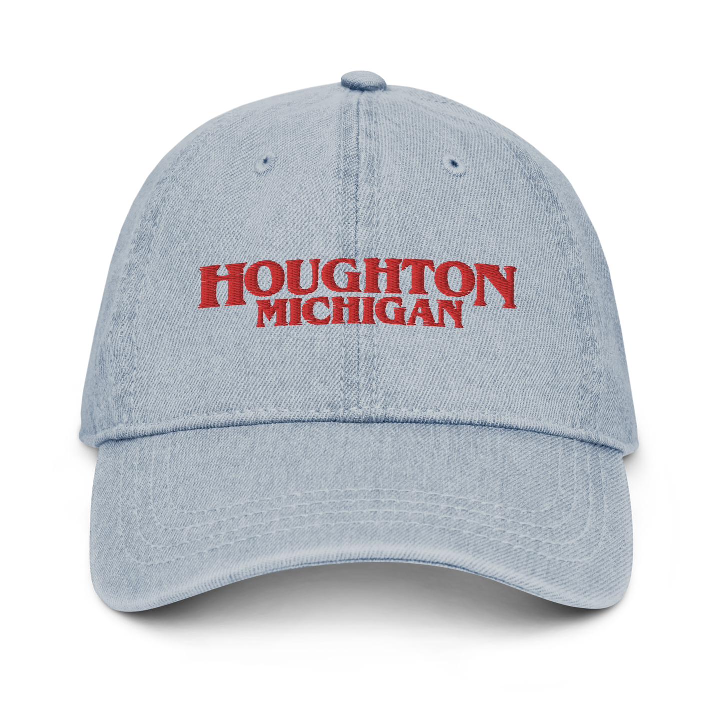 'Houghton Michigan' Denim Baseball Cap (1980s Drama Parody)