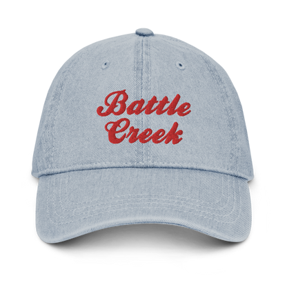 'Battle Creek' Denim Baseball Cap (Breakfast Cereal Parody)