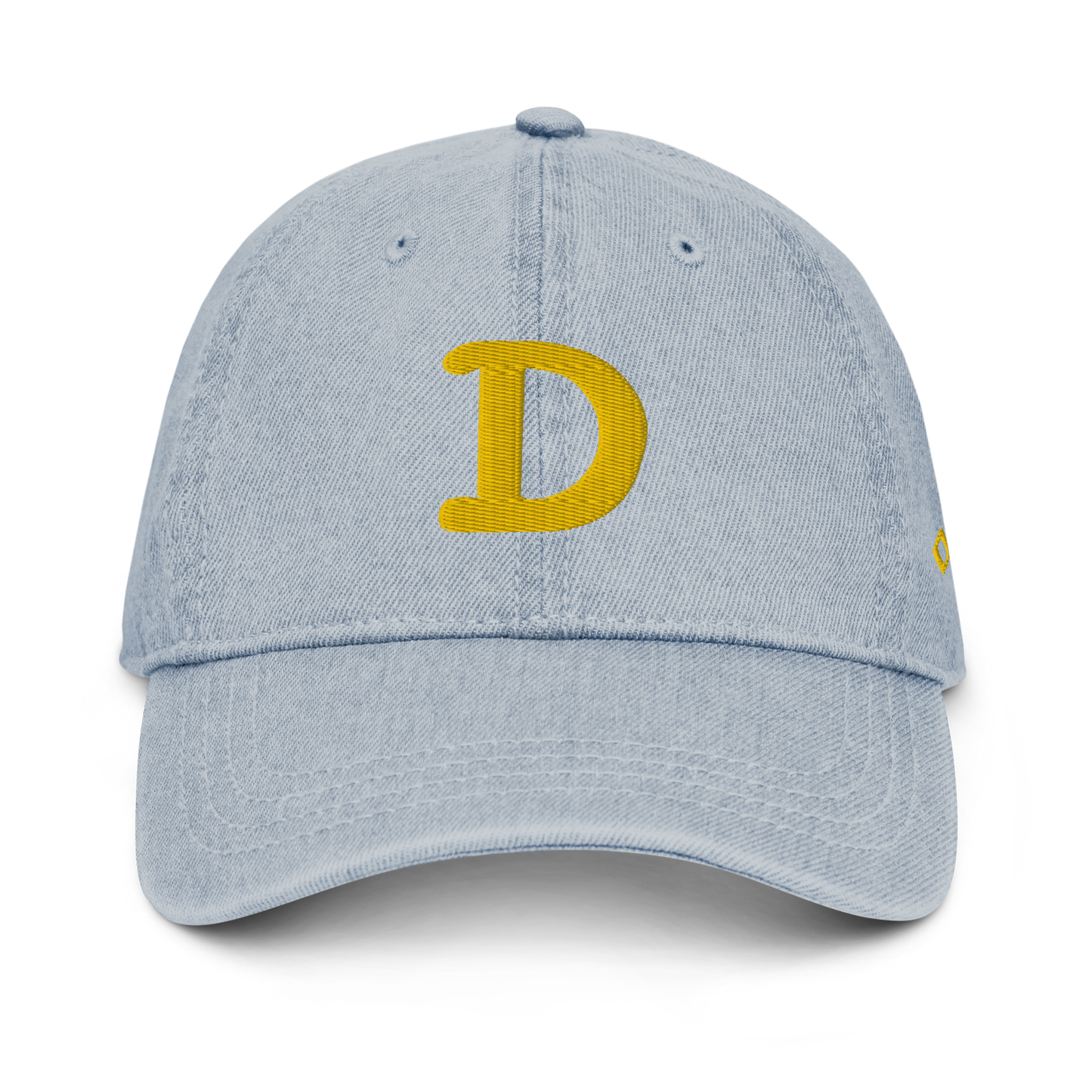 Detroit 'Old French D' Denim Baseball Cap (w/ Side Design) | Gold Embroidery