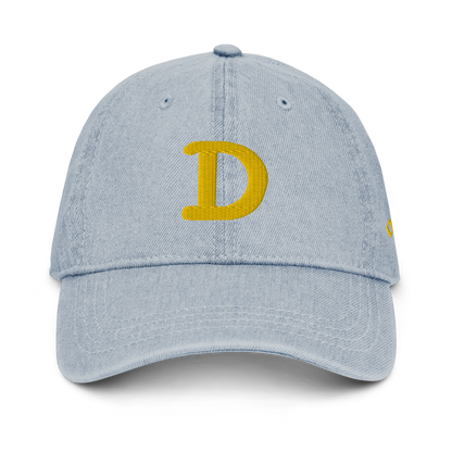 Detroit 'Old French D' Denim Baseball Cap (w/ Side Design) | Gold Embroidery