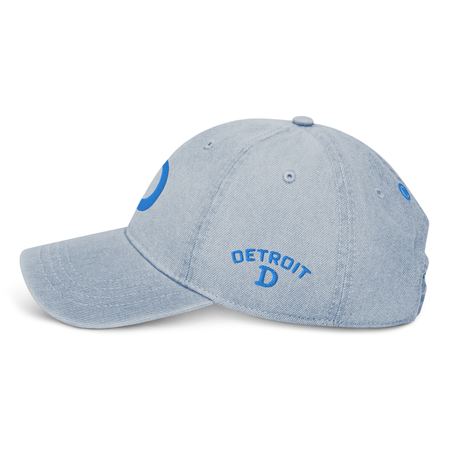 Detroit 'Old French D' Denim Baseball Cap | Azure Embroidery